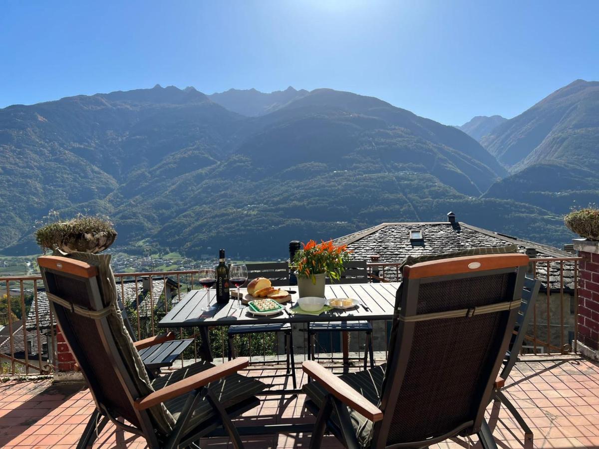 Panoramic Apartment Italian Alps Valtellina Near Sondrio, Tirano Poggiridenti Eksteriør billede