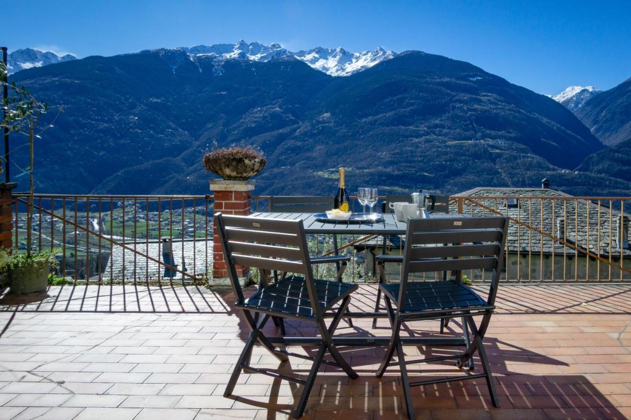Panoramic Apartment Italian Alps Valtellina Near Sondrio, Tirano Poggiridenti Eksteriør billede