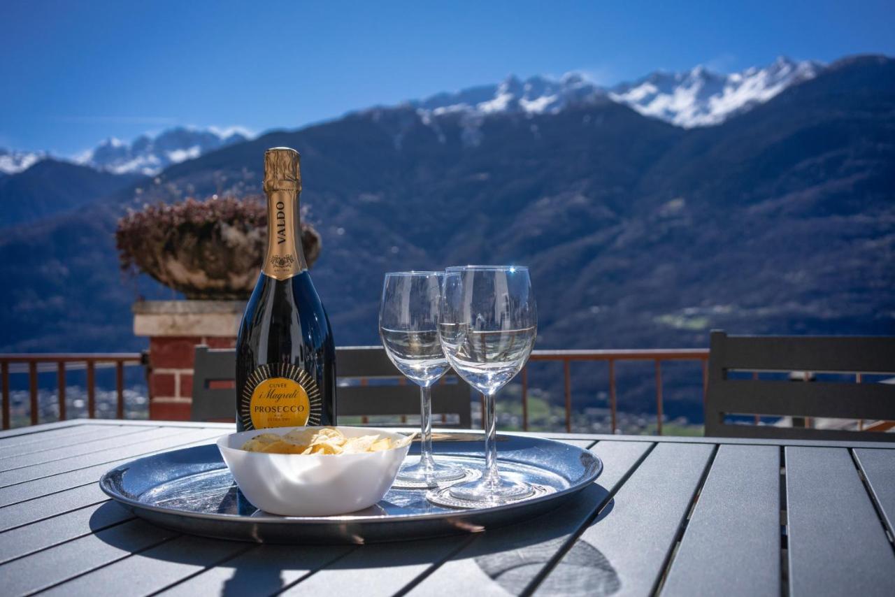 Panoramic Apartment Italian Alps Valtellina Near Sondrio, Tirano Poggiridenti Eksteriør billede